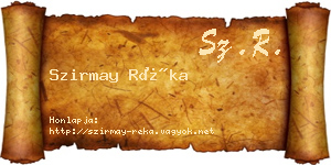 Szirmay Réka névjegykártya