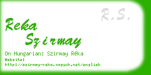 reka szirmay business card