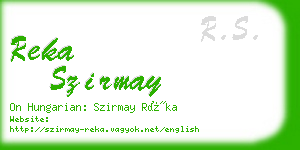 reka szirmay business card